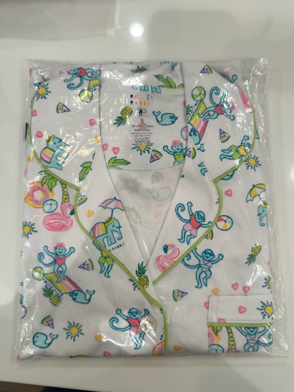 Roller Rabbit White pool party polo Pajama Set
